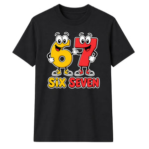 Fun Cartoon Six Seven Character Novelty Unisex T-Shirt