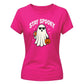 Fun cool sunglasses ghost graphic Halloween ladies t-shirt
