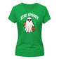 Fun cool sunglasses ghost graphic Halloween ladies t-shirt