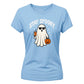 Fun cool sunglasses ghost graphic Halloween ladies t-shirt