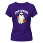Fun cool sunglasses ghost graphic Halloween ladies t-shirt