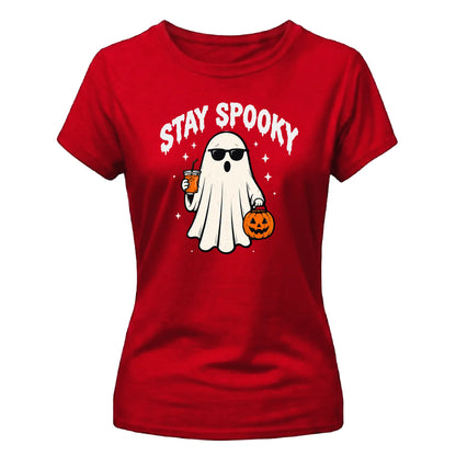Fun cool sunglasses ghost graphic Halloween ladies t-shirt