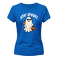 Fun cool sunglasses ghost graphic Halloween ladies t-shirt