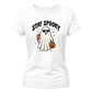 Fun cool sunglasses ghost graphic Halloween ladies t-shirt