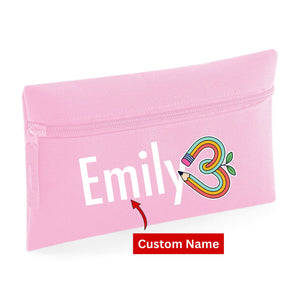 Cute Quadra Elephant Kids Pencil Case with Custom Name