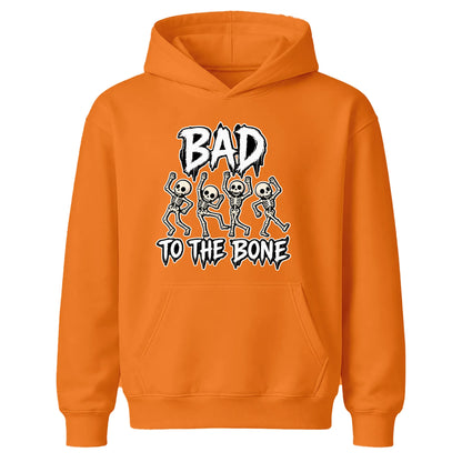 Fun dancing skeletons bad to the bone Halloween Kids Hoodie