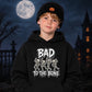 Fun dancing skeletons bad to the bone Halloween Kids Hoodie