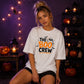 Fun ghost crew text graphic Halloween Oversized t-shirt