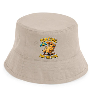 Fun Lounging Dog Too Cool For The Pool Summer Kids Hat