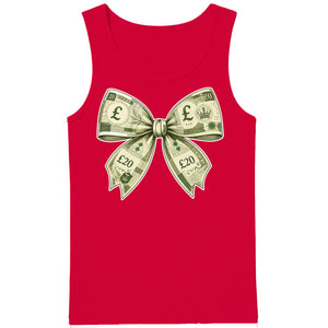 Fun Novelty Twenty Pound Banknote Bow Graphic Men Tank Top