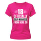 Funny 18 Officially Self-Managed Birthday Ladies T-Shirt