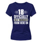 Funny 18 Officially Self-Managed Birthday Ladies T-Shirt