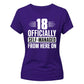 Funny 18 Officially Self-Managed Birthday Ladies T-Shirt