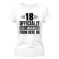 Funny 18 Officially Self-Managed Birthday Ladies T-Shirt
