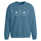 Funny Cheeky Snowflake Boobs Christmas Oversized Sweatshirt