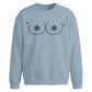 Funny Cheeky Snowflake Boobs Christmas Oversized Sweatshirt