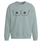 Funny Cheeky Snowflake Boobs Christmas Oversized Sweatshirt