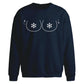 Funny Cheeky Snowflake Boobs Christmas Oversized Sweatshirt