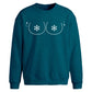 Funny Cheeky Snowflake Boobs Christmas Oversized Sweatshirt