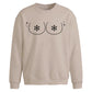 Funny Cheeky Snowflake Boobs Christmas Oversized Sweatshirt