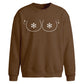 Funny Cheeky Snowflake Boobs Christmas Oversized Sweatshirt