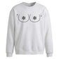 Funny Cheeky Snowflake Boobs Christmas Oversized Sweatshirt