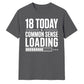 Funny Common Sense Loading Graphic 18 Birthday Unisex T-Shirt