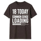 Funny Common Sense Loading Graphic 18 Birthday Unisex T-Shirt