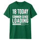 Funny Common Sense Loading Graphic 18 Birthday Unisex T-Shirt