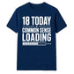 Funny Common Sense Loading Graphic 18 Birthday Unisex T-Shirt
