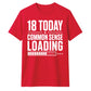 Funny Common Sense Loading Graphic 18 Birthday Unisex T-Shirt