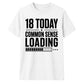 Funny Common Sense Loading Graphic 18 Birthday Unisex T-Shirt