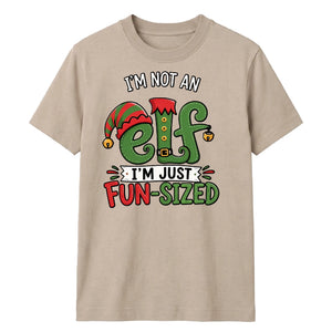 Funny Elf Fun Sized Slogan Print Christmas Unisex T-Shirt
