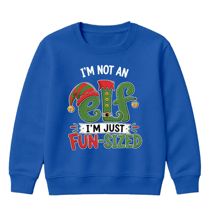 Funny Elf Im Just Fun Sized Art Christmas Kids Sweatshirt