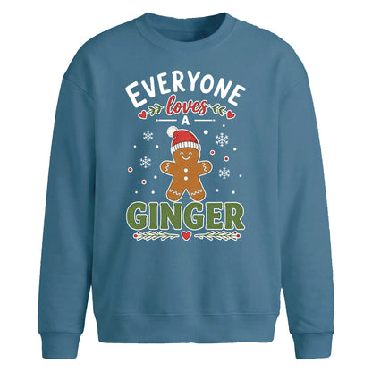 Funny Everyone Loves A Ginger Christmas Oversized Sweatshirt