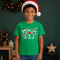 Funny Festive Wine Glasses Graphic Christmas Kids T-Shirt