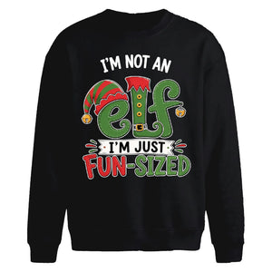 Funny Fun Sized Elf Slogan Christmas Oversized Sweatshirt