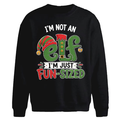 Funny Fun Sized Elf Slogan Christmas Oversized Sweatshirt