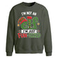Funny Fun Sized Elf Slogan Christmas Oversized Sweatshirt