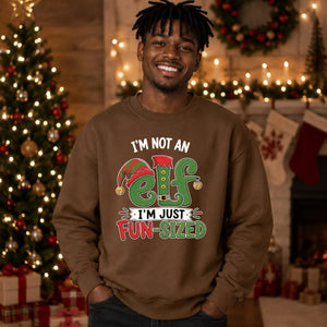 Funny Fun Sized Elf Slogan Christmas Oversized Sweatshirt
