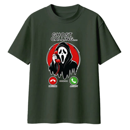 Funny ghost phone call graphic Halloween Oversized t-shirt