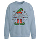 Funny Grandma Elf Graphic Christmas Oversized Sweatshirt