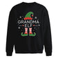 Funny Grandma Elf Graphic Christmas Oversized Sweatshirt