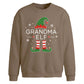 Funny Grandma Elf Graphic Christmas Oversized Sweatshirt