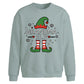 Funny Grandma Elf Graphic Christmas Oversized Sweatshirt
