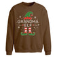 Funny Grandma Elf Graphic Christmas Oversized Sweatshirt