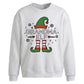 Funny Grandma Elf Graphic Christmas Oversized Sweatshirt