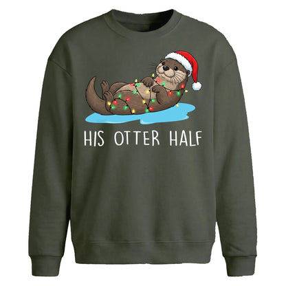 Funny His Otter Half Couples Christmas Oversized Sweatshirt