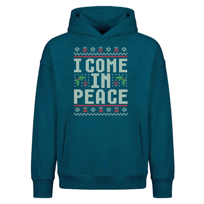 Funny I Come In Peace Ugly Knit Christmas Oversized Hoodie