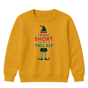 Funny Im Just A Tall Elf Graphic Christmas Kids Sweatshirt